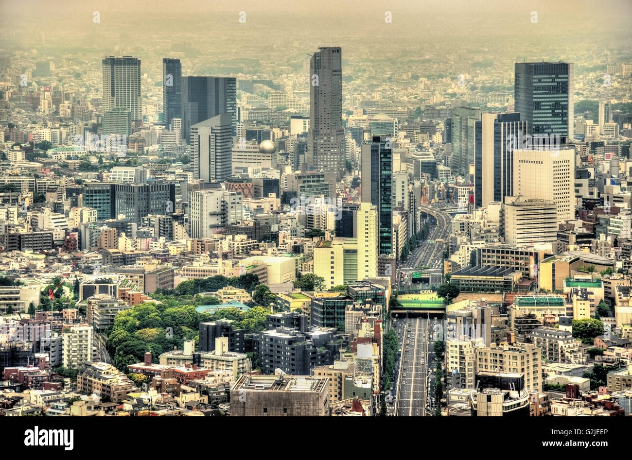 Aerial view of Tokyo Stock Photo