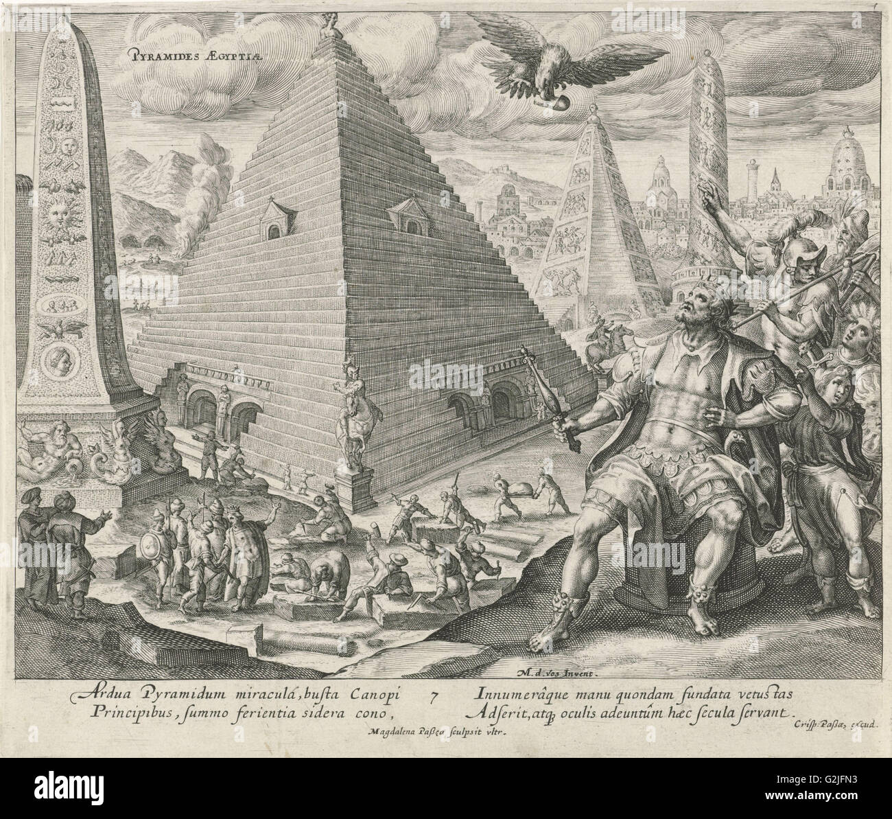 Pyramids of Egypt, Magdalena van de Passe, Crispijn van de Passe (I), 1610 - 1638 Stock Photo