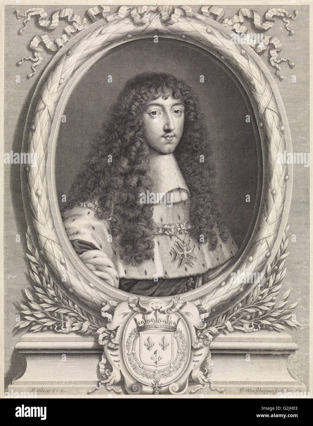 Portrait of Philip I, Duke of Orleans, Pieter van Schuppen, 1660 Stock Photo