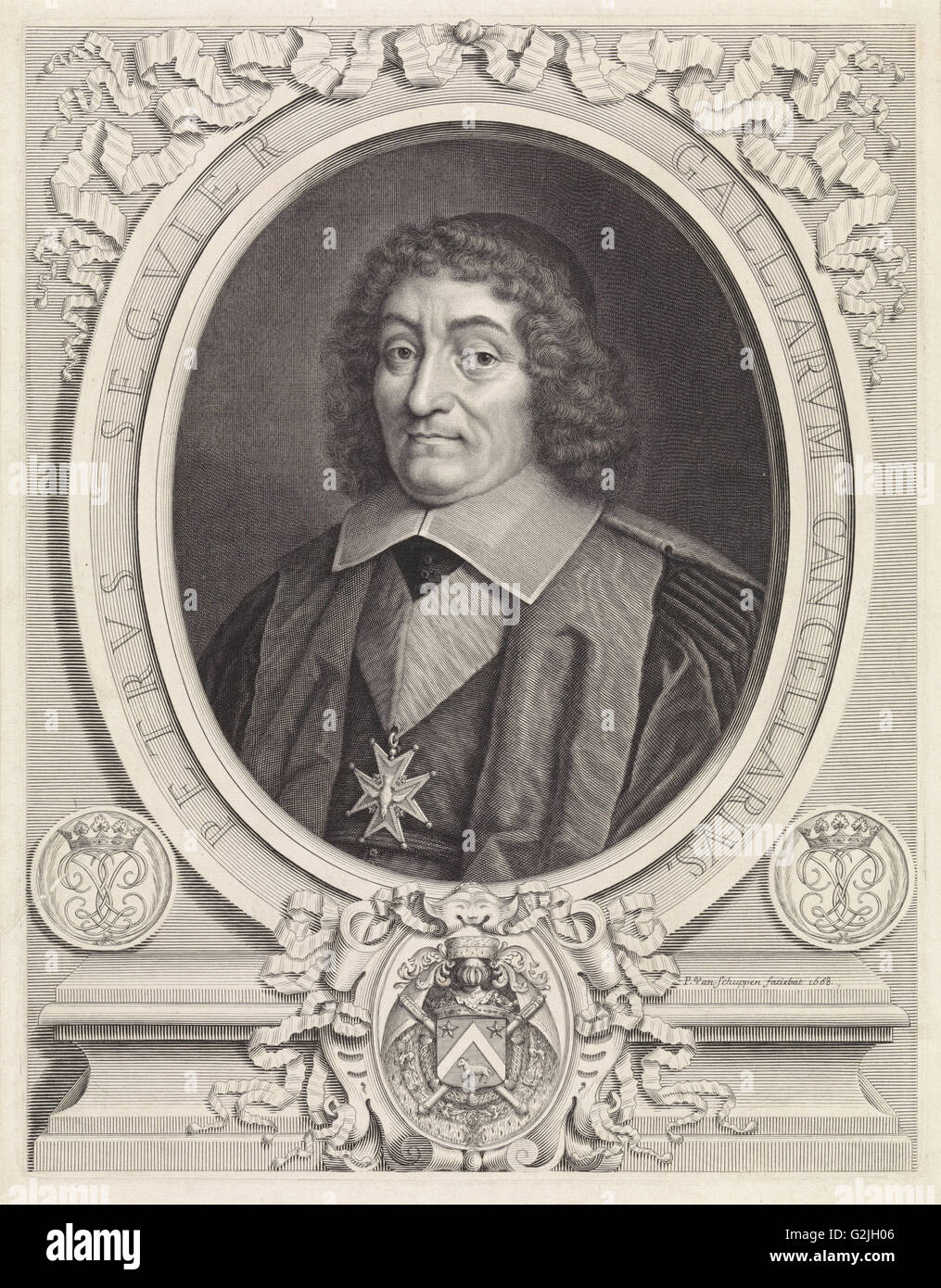 Portrait of the French chancellor Pierre Seguier, Pieter van Schuppen, 1668 Stock Photo