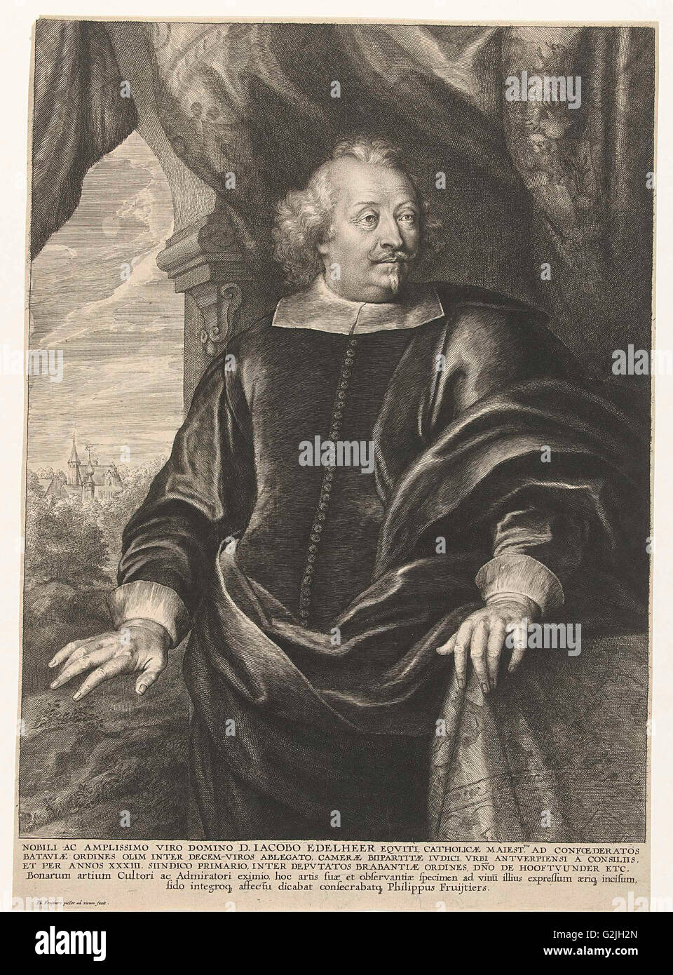 Portrait of Jacques Edelheere, Philip Fruytiers, 1620 - 1666 Stock Photo