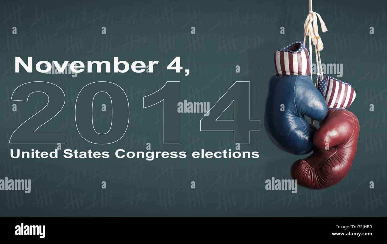 Election Day 2014 - Democrats and Republicans in the campaign Stock Photo