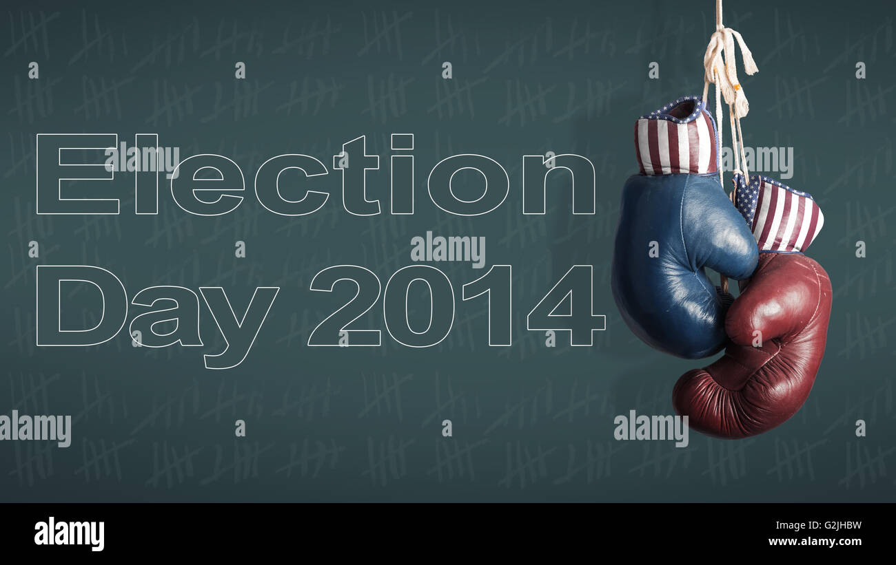 Election Day 2014 - Democrats and Republicans in the campaign Stock Photo