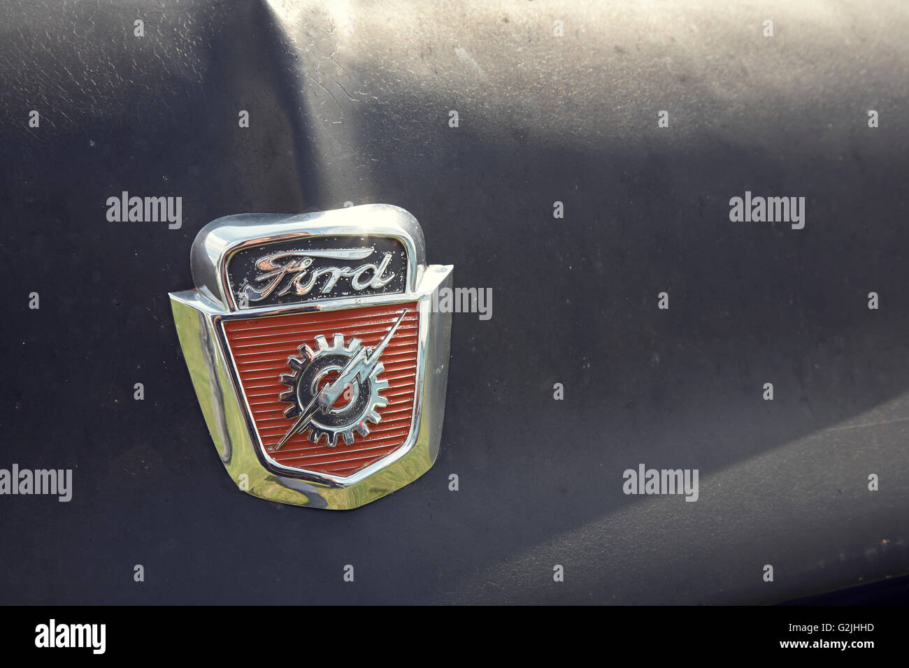 Ford hood emblem Stock Photo
