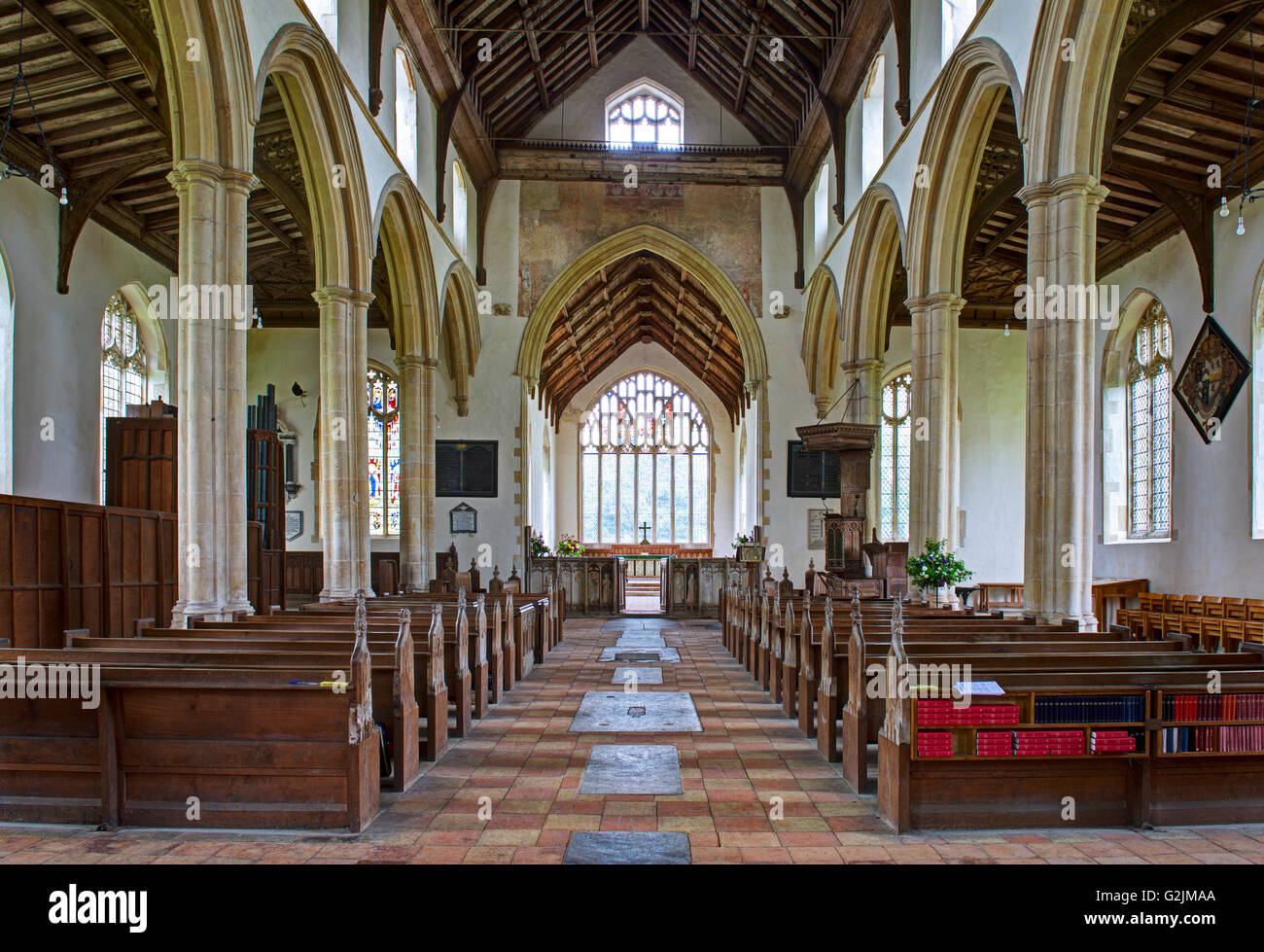 Interior of the church of St Peter and St Paul, in the village of Salle, Norfolk, England UK Stock Photo