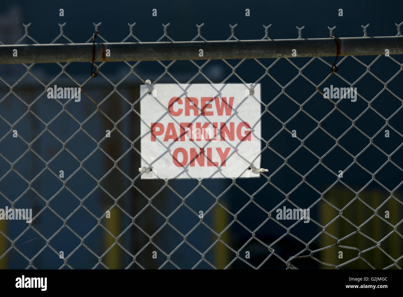 Signage directing Crew Parking Only Stock Photo