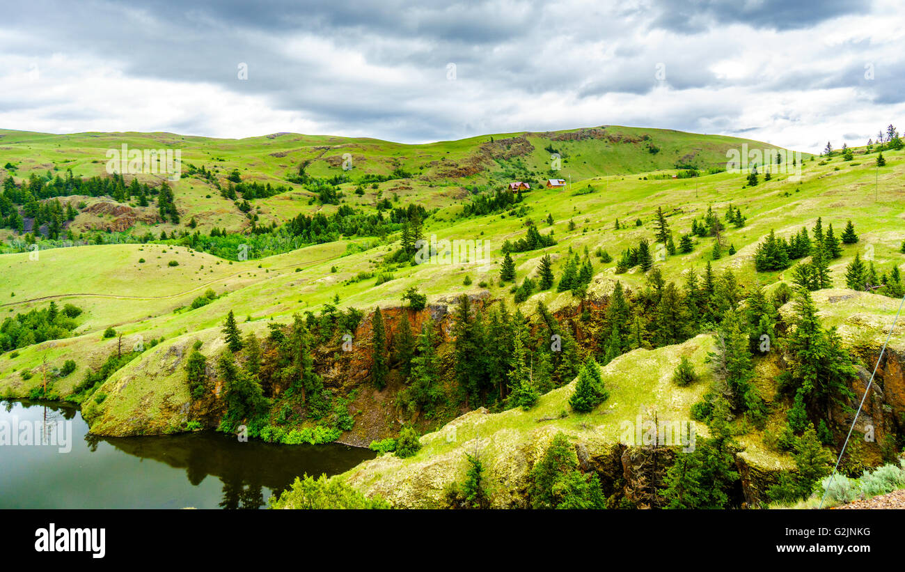 The wide open grasslands and rolling hills of the Nicola Valley between