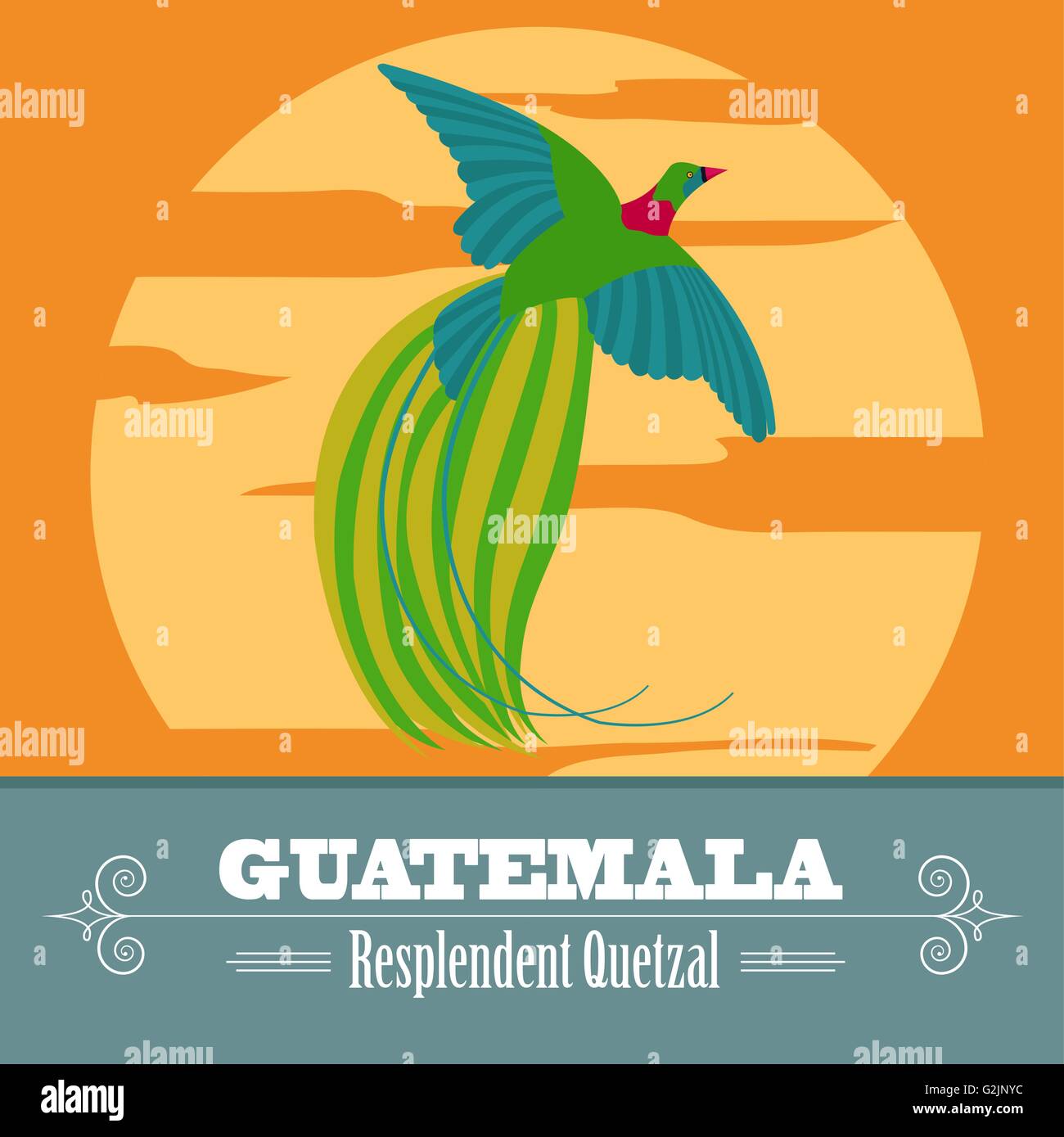 Guatemala landmarks. Retro styled image. Vector illustration Stock Vector