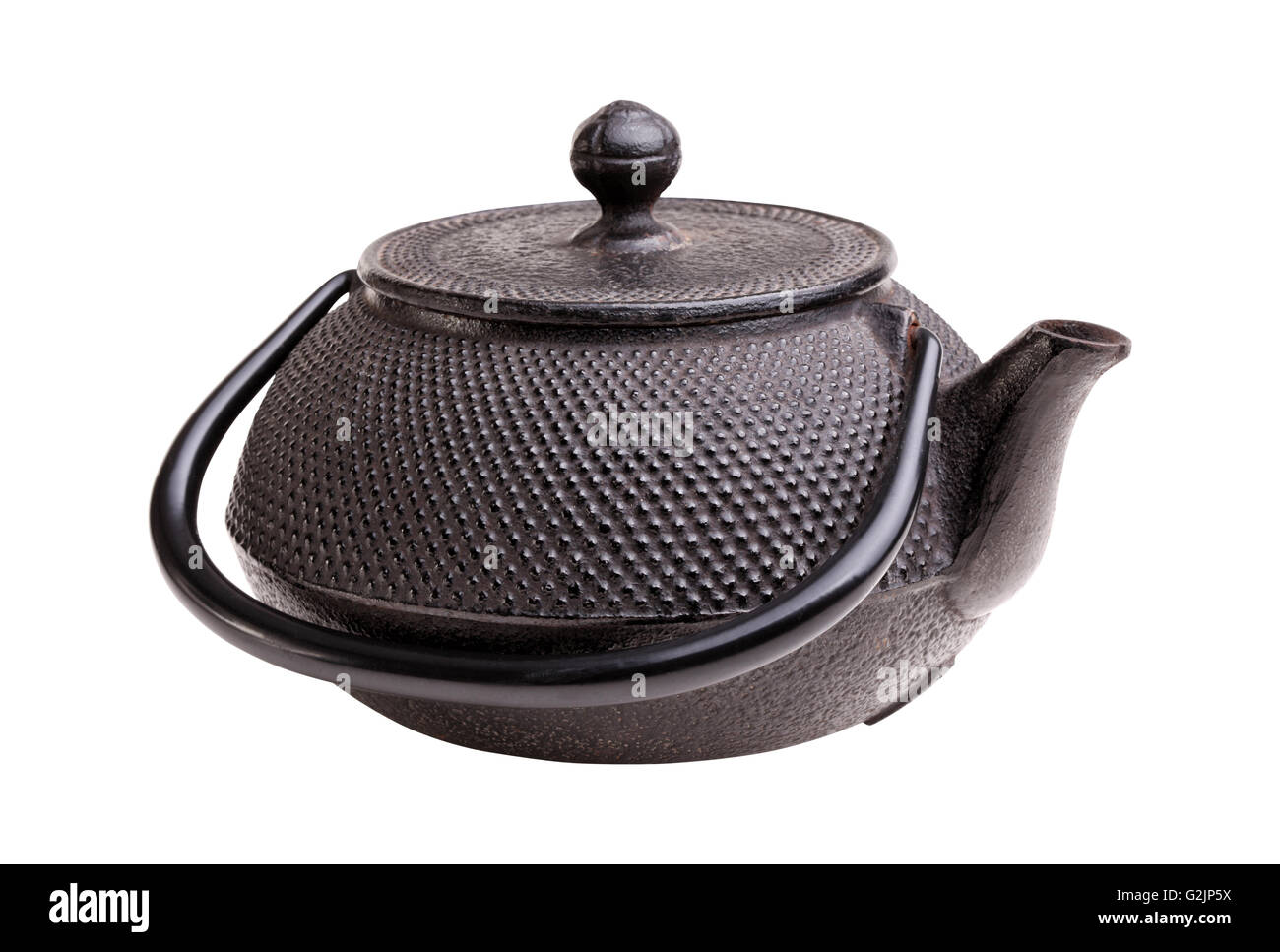 classic japanese iron kettle on white Stock Photo