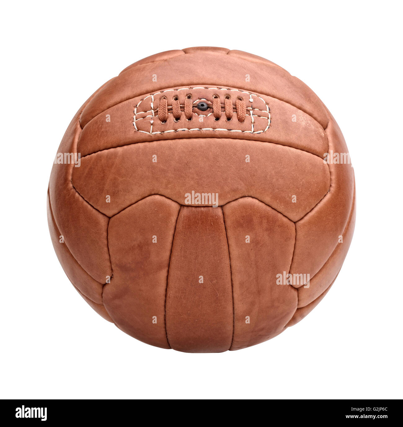 vintage leather classic fooball ball Stock Photo
