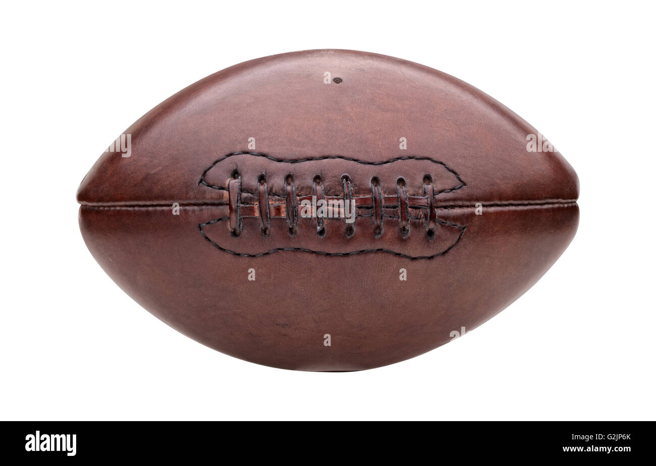 vintage american football ball isolated on white Stock Photo