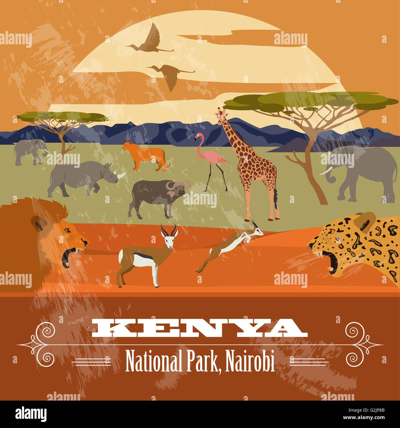 Giraffe nairobi national park Stock Vector Images - Alamy