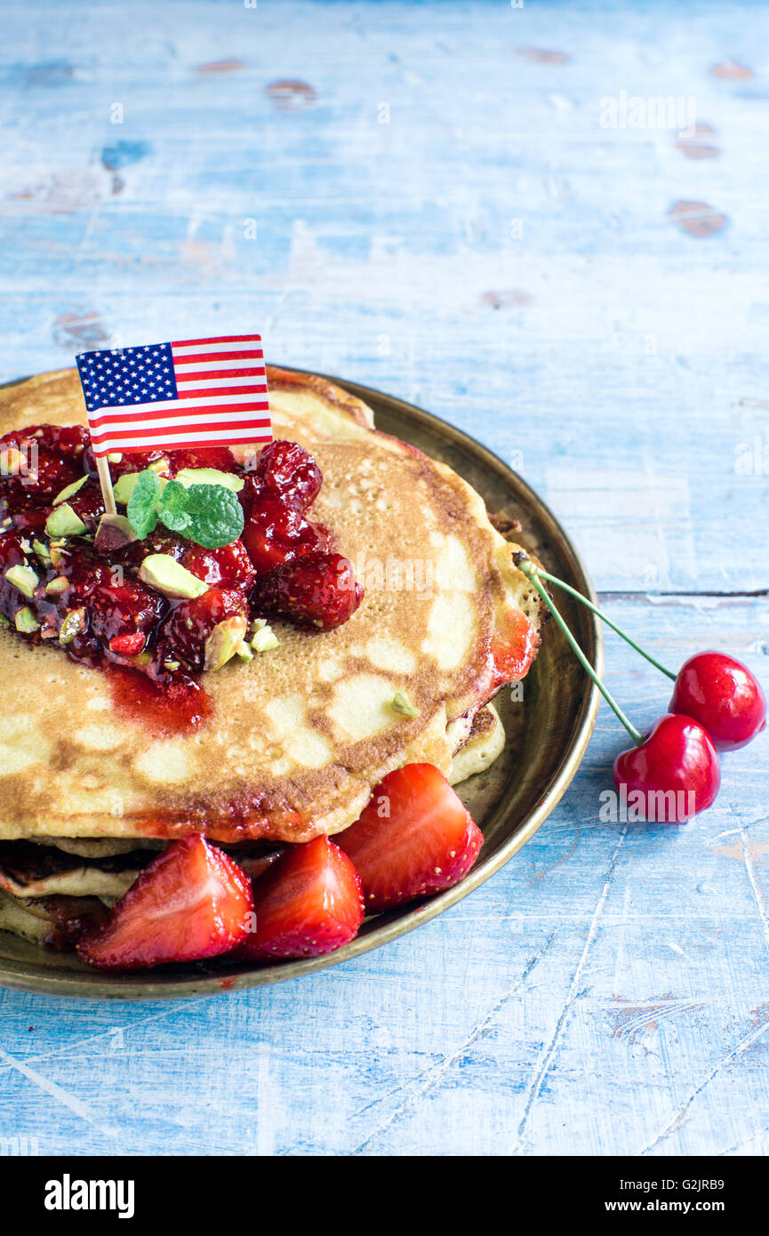 Pancakes american flag hi-res stock photography and images - Alamy
