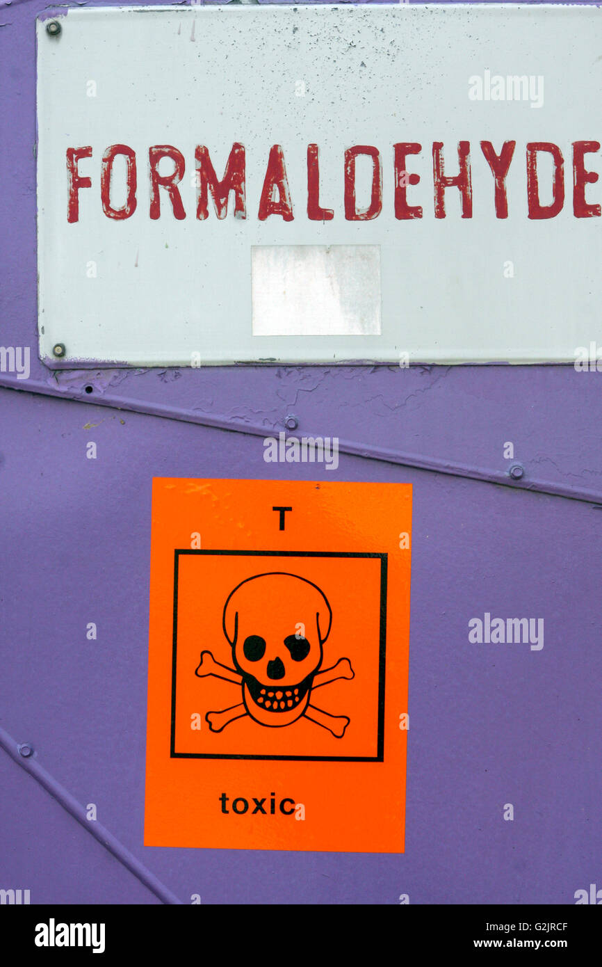 formaldehyde, toxic substances, Warnings and alerts Stock Photo
