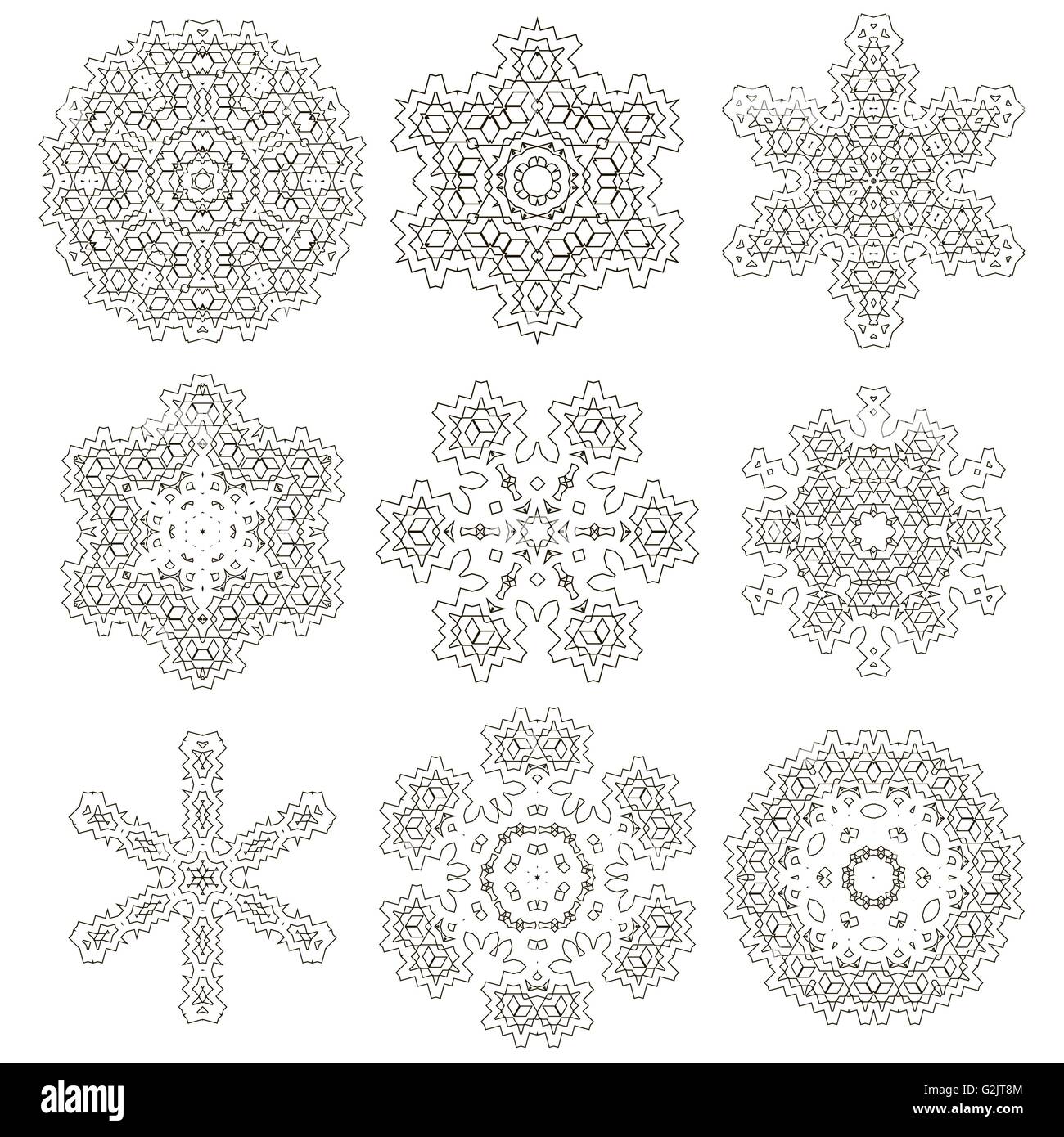 Round Geometric Ornaments Set Isolated Stock Vector Image & Art - Alamy