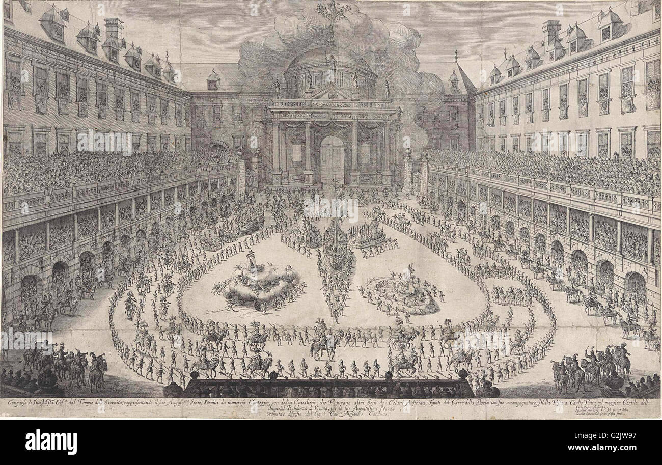 Carousel in the Vienna Hofburg, Austria, Jan van Ossenbeeck, 1667 Stock