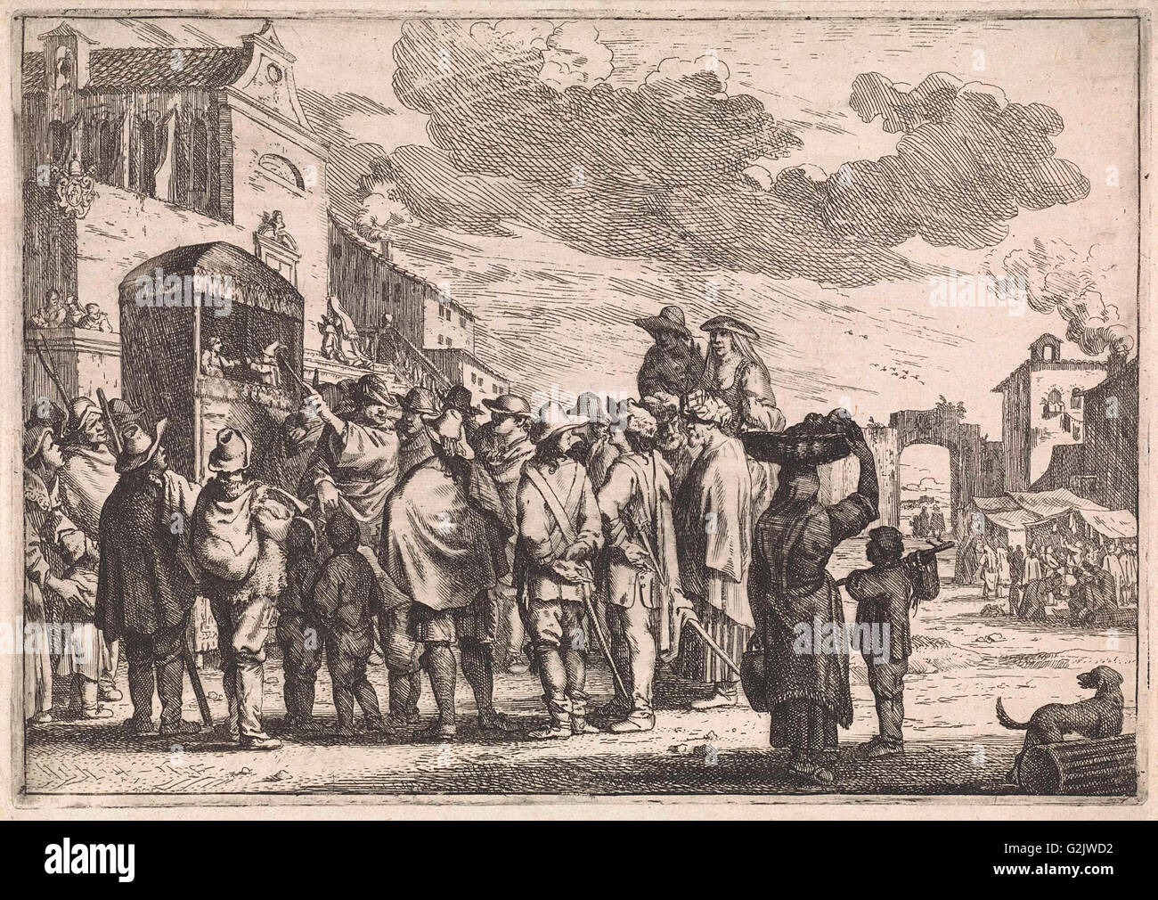 Puppet show in Rome Italy, Cornelis de Wael, 1613 1667 Stock Photo