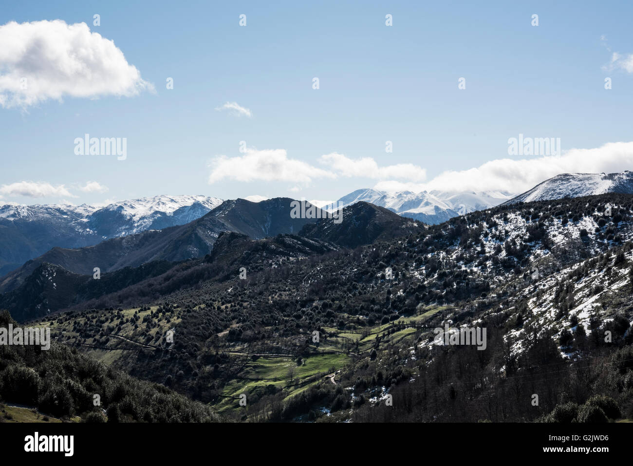 View of Sierra de Sobia, Asturias, Northern Spain. Stock Photo