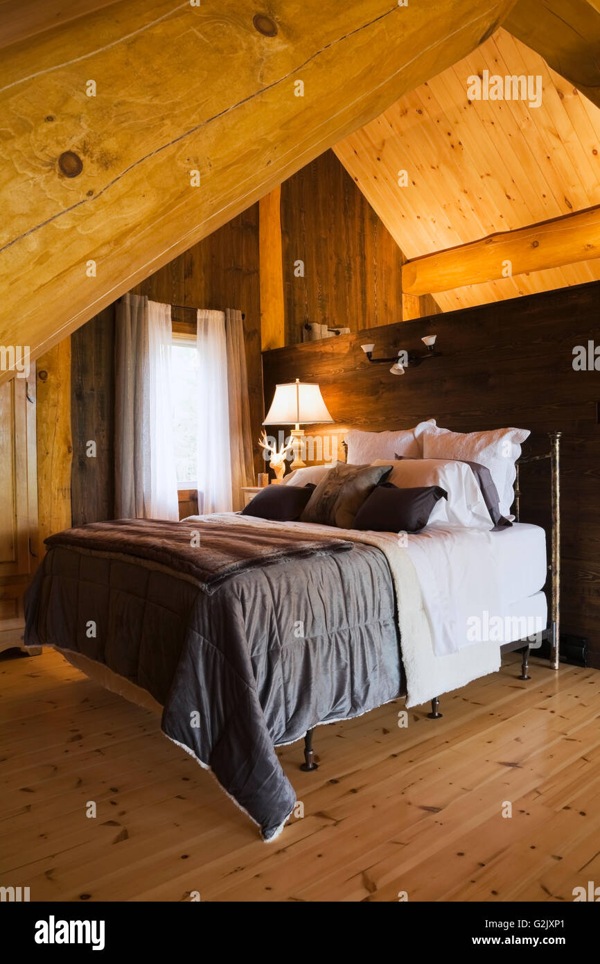 Queen Size Bed Night Table On Mezzanine Inside A Luxurious