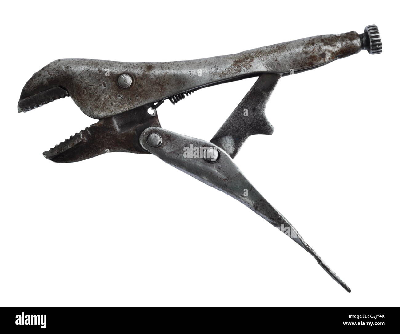Old american pliers-spanner Stock Photo