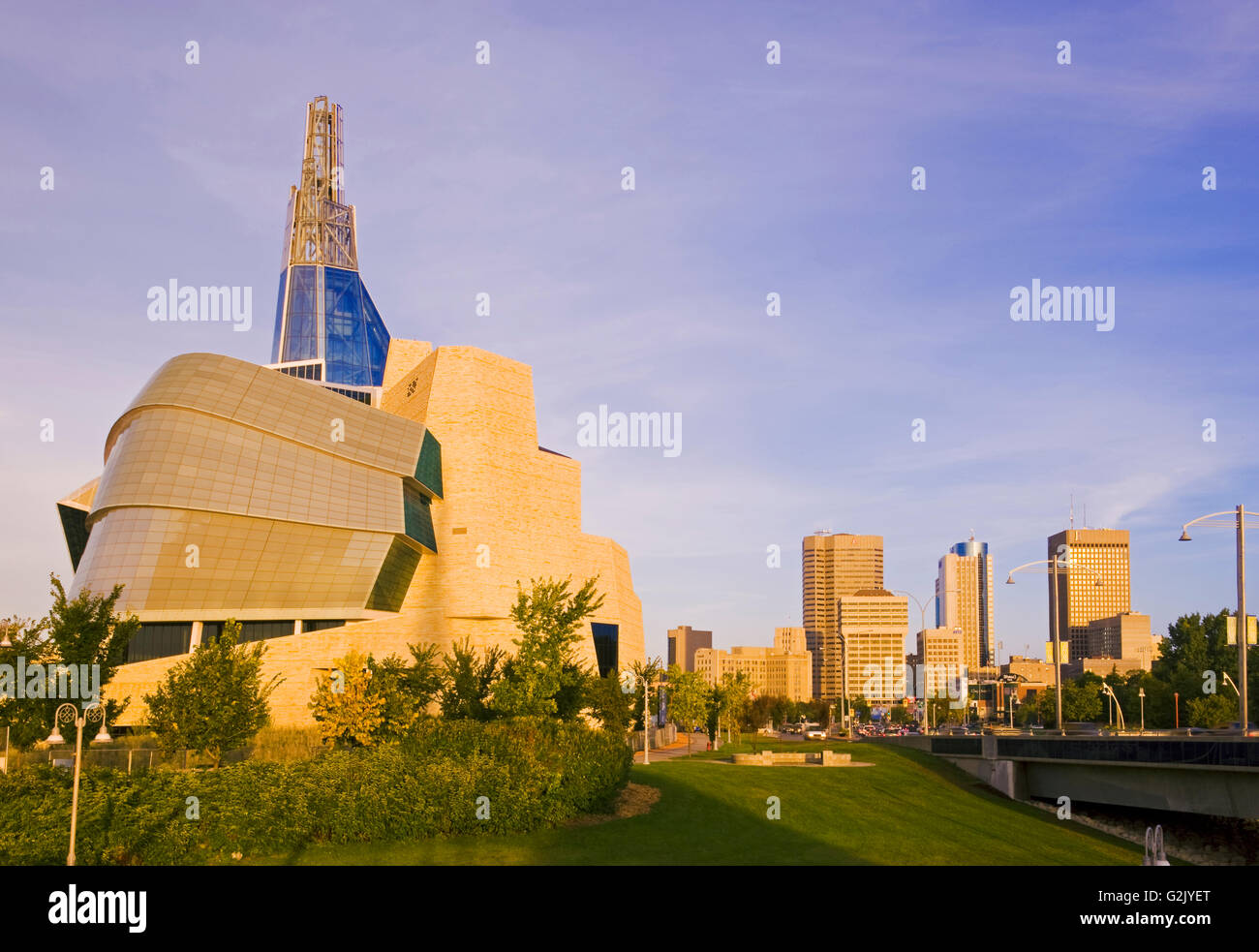 Winnipeg skyline showing the Canadian Museum for Human Rights, Manitoba ...