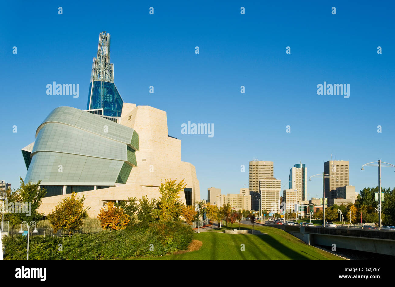 Winnipeg skyline showing the Canadian Museum for Human Rights, Manitoba ...