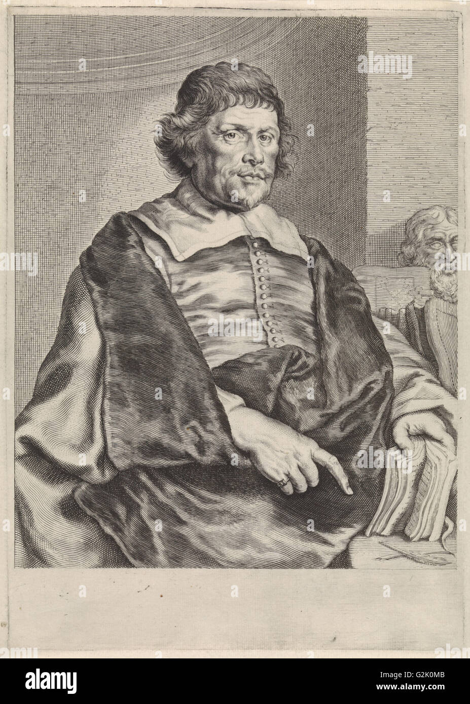 Portrait of Caspar van Baerle, Theodor Matham, Joachim von Sandrart ...