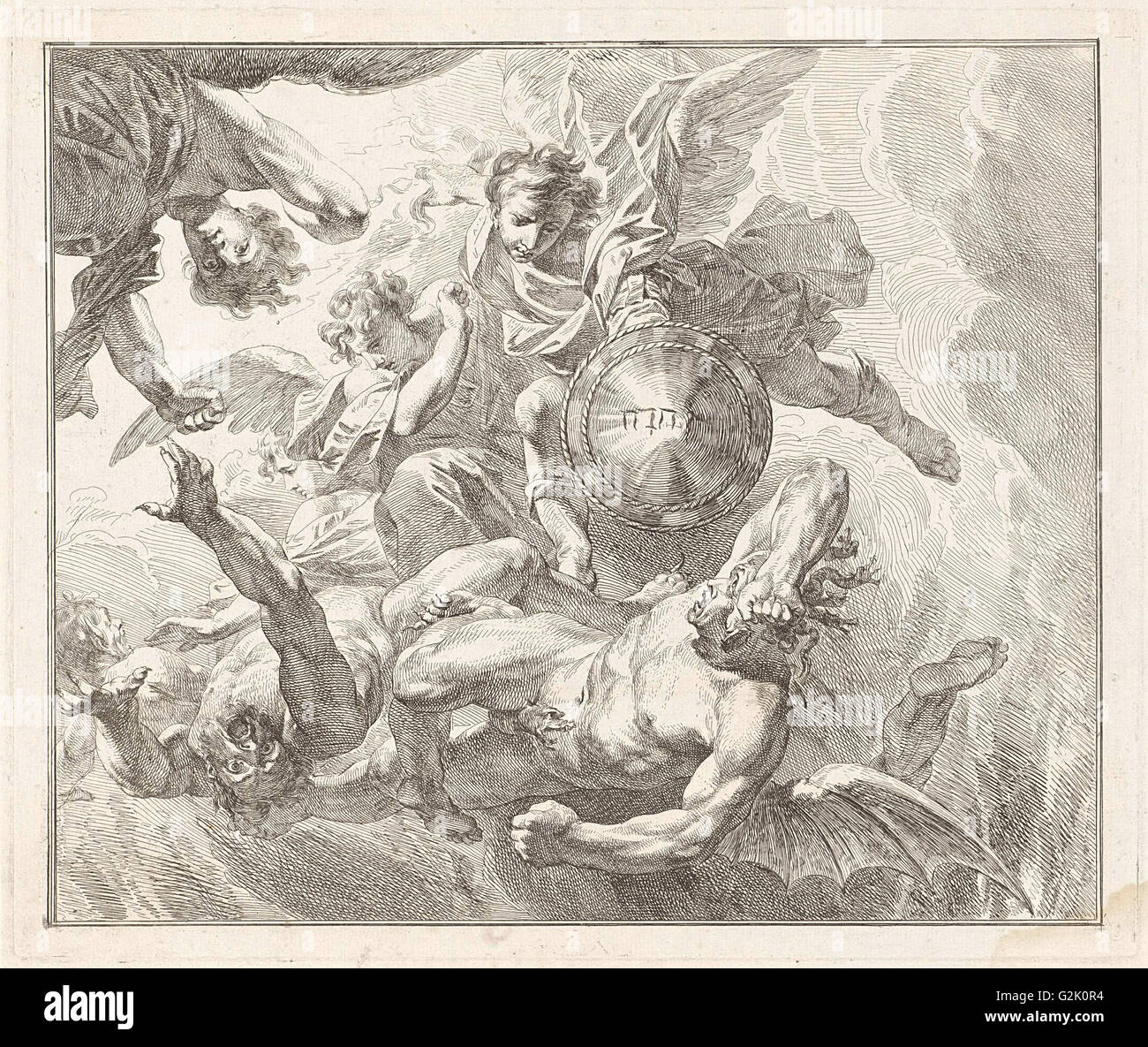 Michael and the fall of the rebel angels, Jacob de Wit, 17051754 Stock