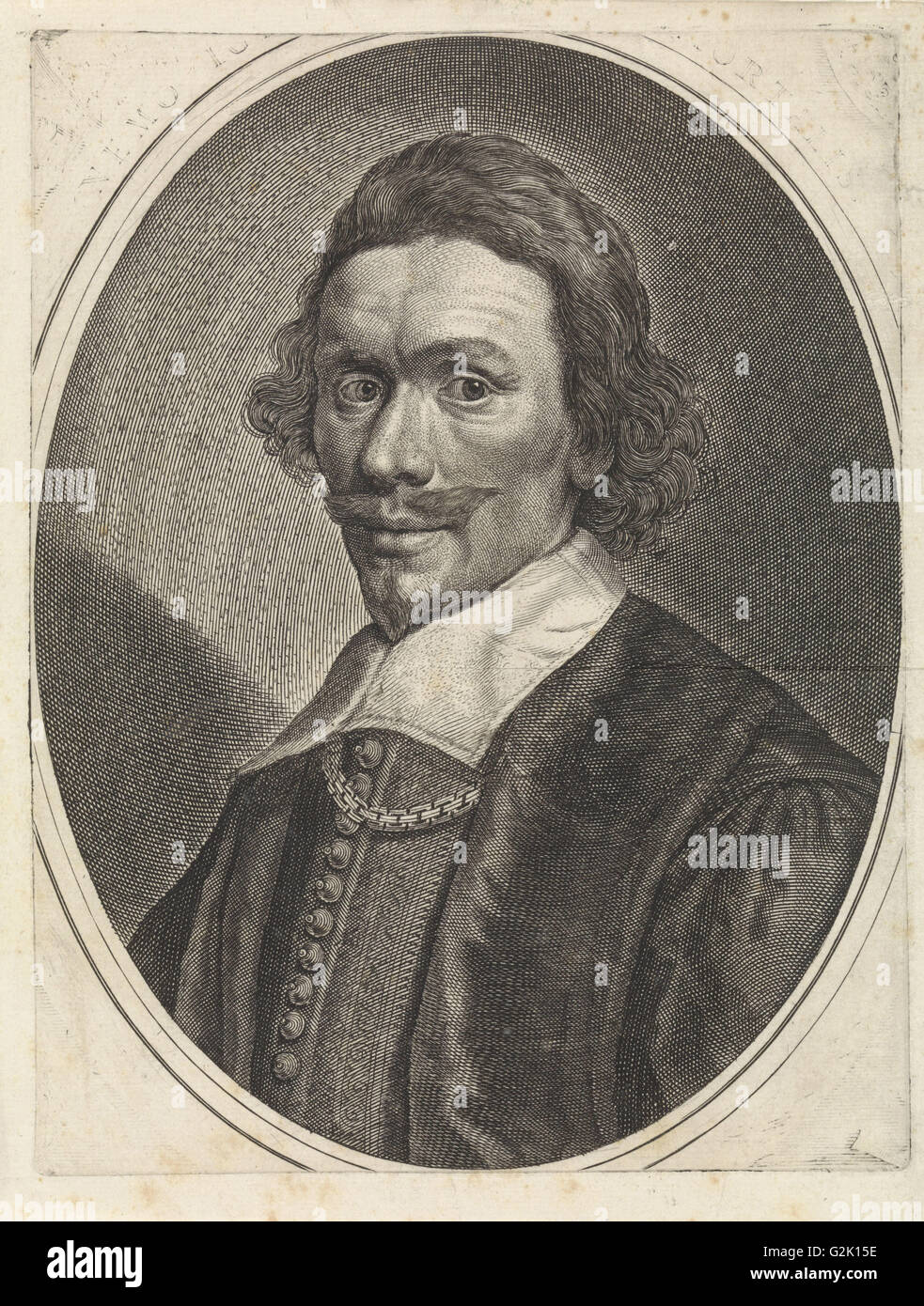 Portrait of Theodore John Dirk Graswinckel, Theodor Matham, Michiel Jansz van Mierevelt, 1636 - 1666 Stock Photo