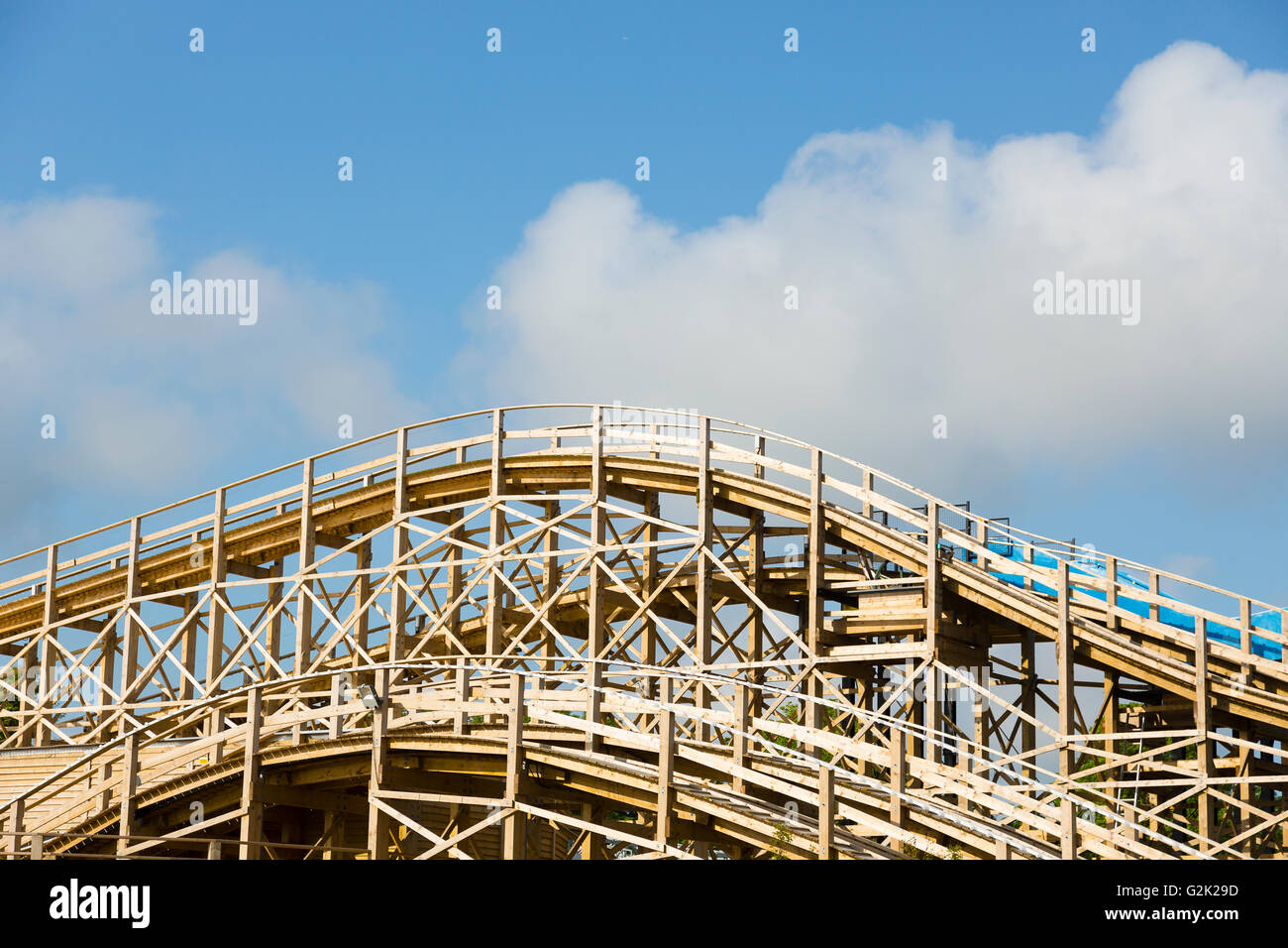 Margate, UK. The curves and undulations of the all-wood Scenic Railway ...