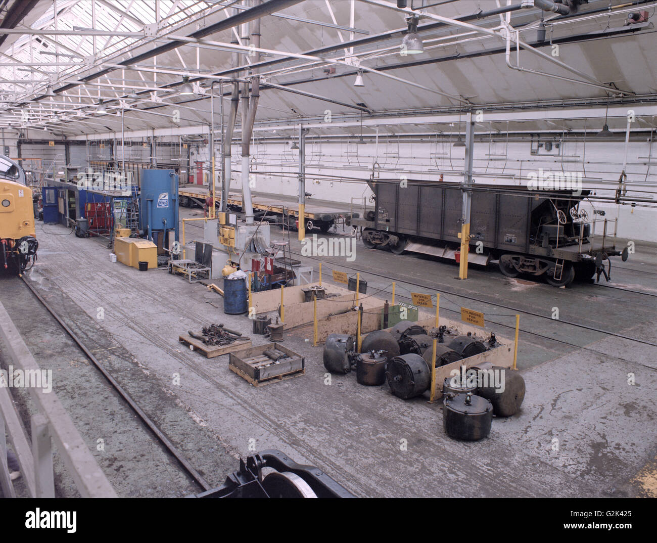 Interior of Railway Workshops Stock Photo