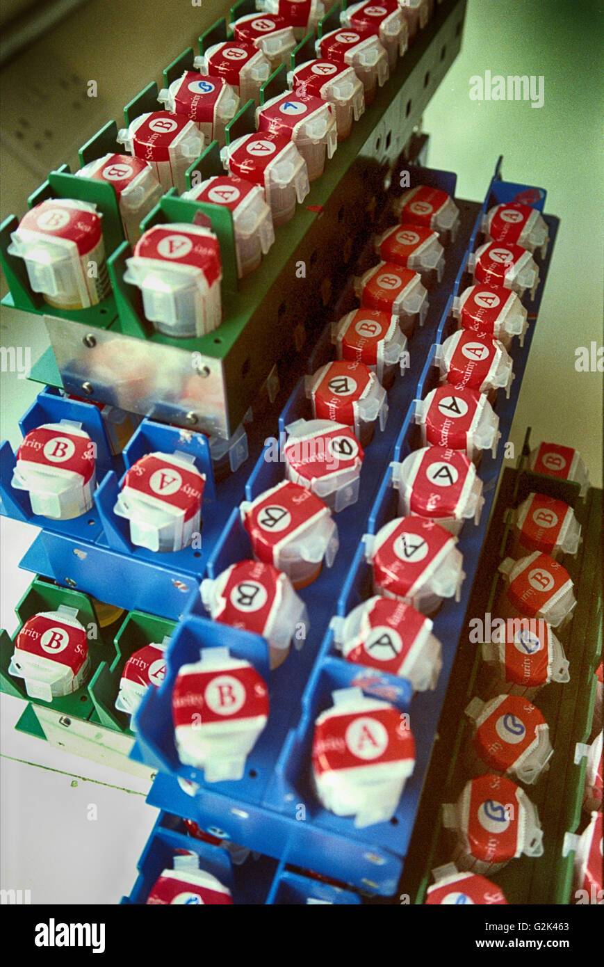 A and B Samples for Drug Testing Stock Photo Alamy