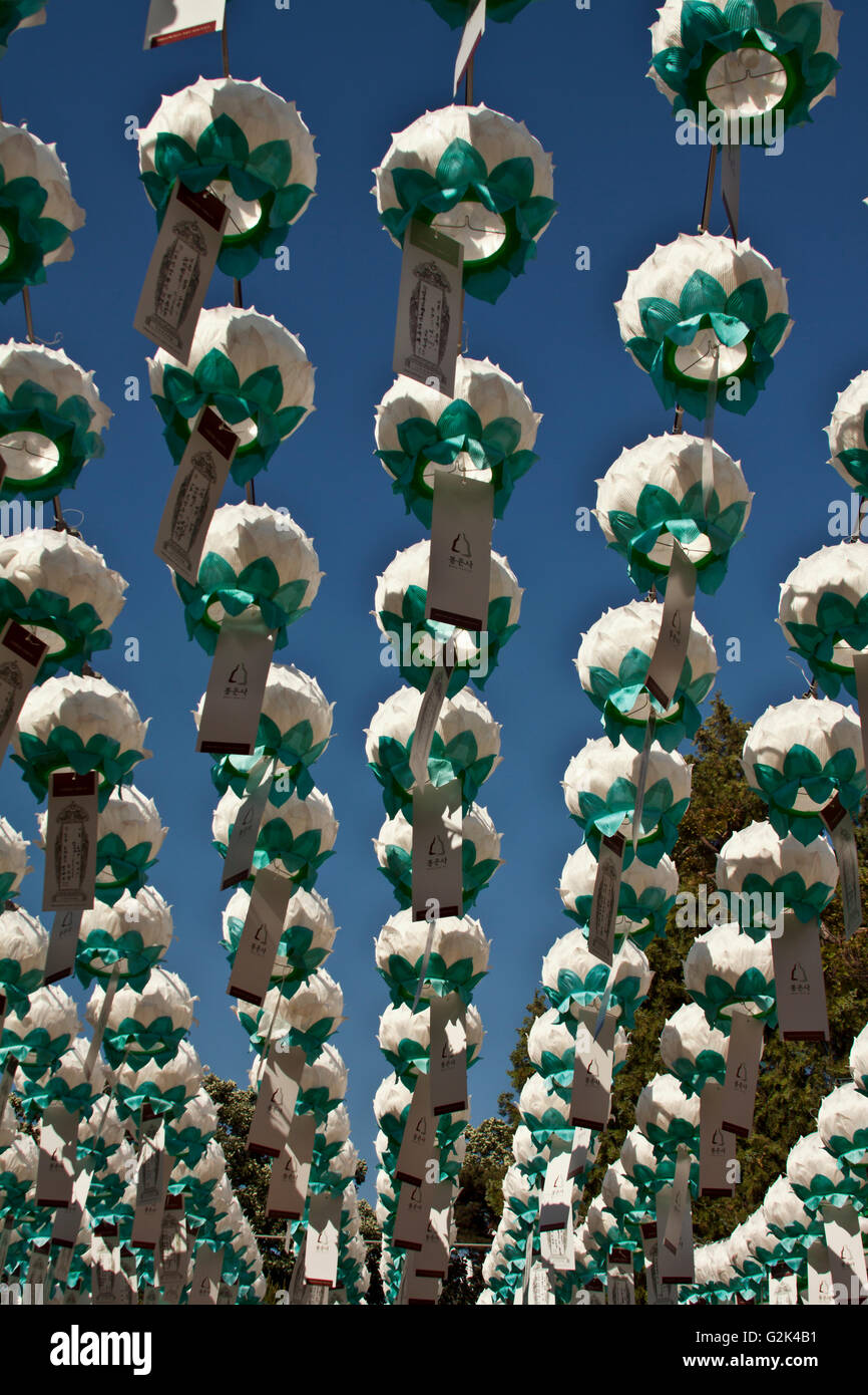 Paper Lanterns Buddhist Temple South Korea Stock Photo Alamy