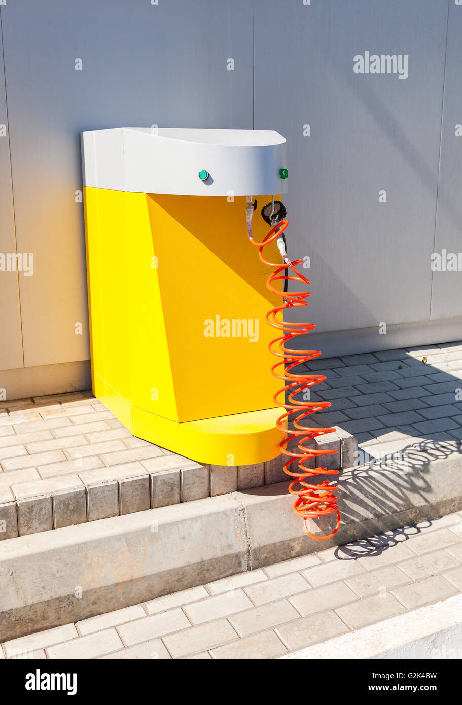 Air pump at the gas station in summer sunny day Stock Photo Alamy