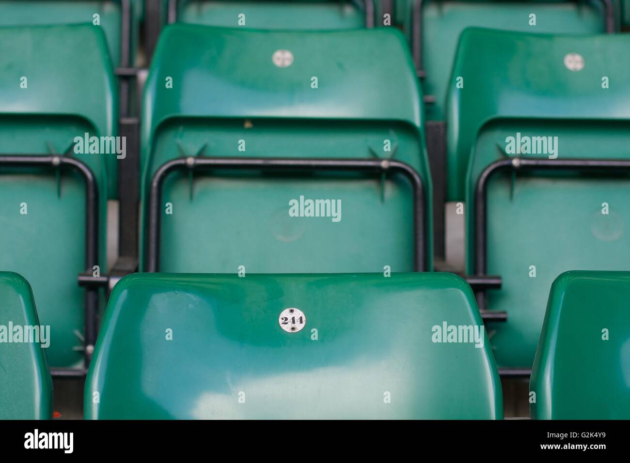 Green sports stadium seat Stock Photo Alamy