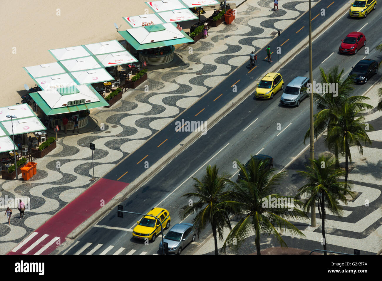 aerial view of Copacabana beach restaurant, Rio de Janeiro, Brazil Stock Photo