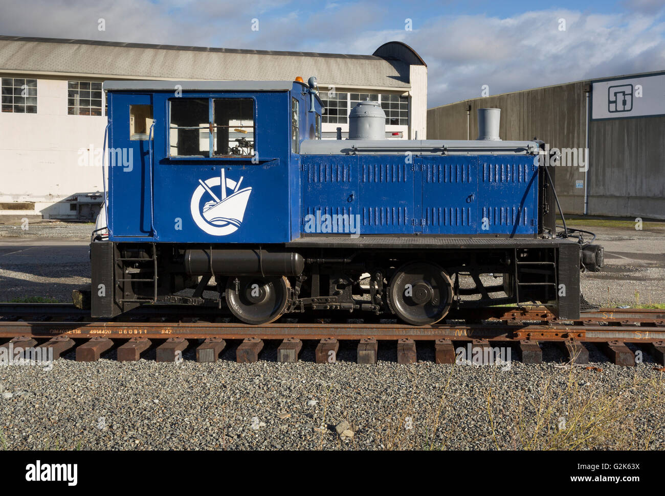 Coastal Transportation Company Plymouth ML-8 switcher railroad engine in Seattle, Washington.  The locomotive was built for the Stock Photo