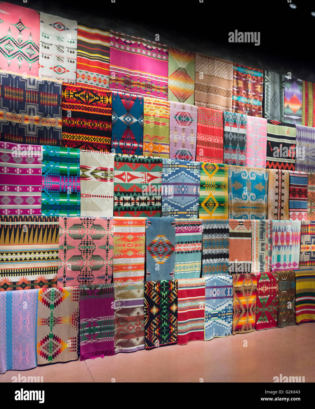 Dale Chihuly's personal collection of Native American blankets on