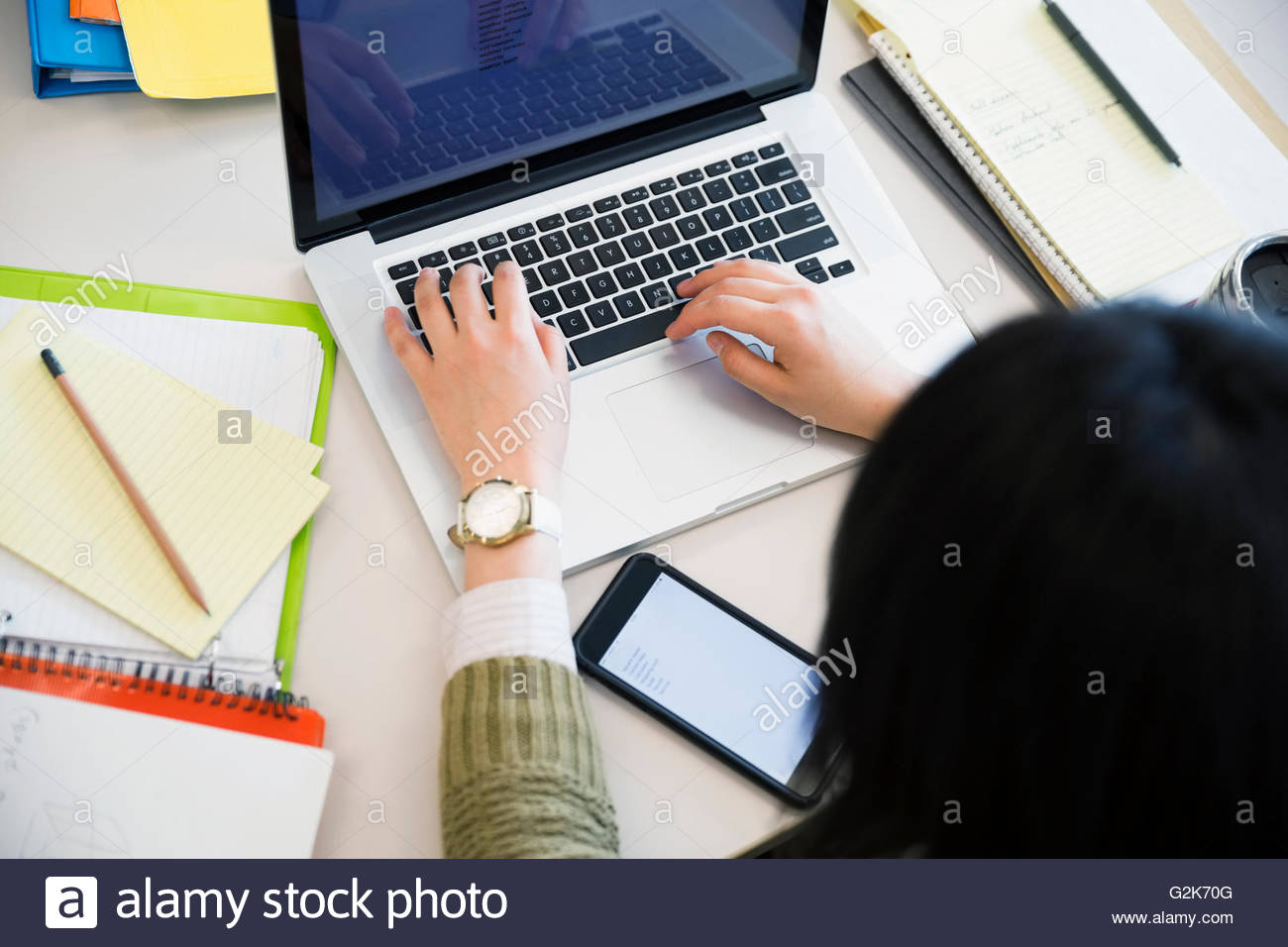 College student using laptop Stock Photo Alamy