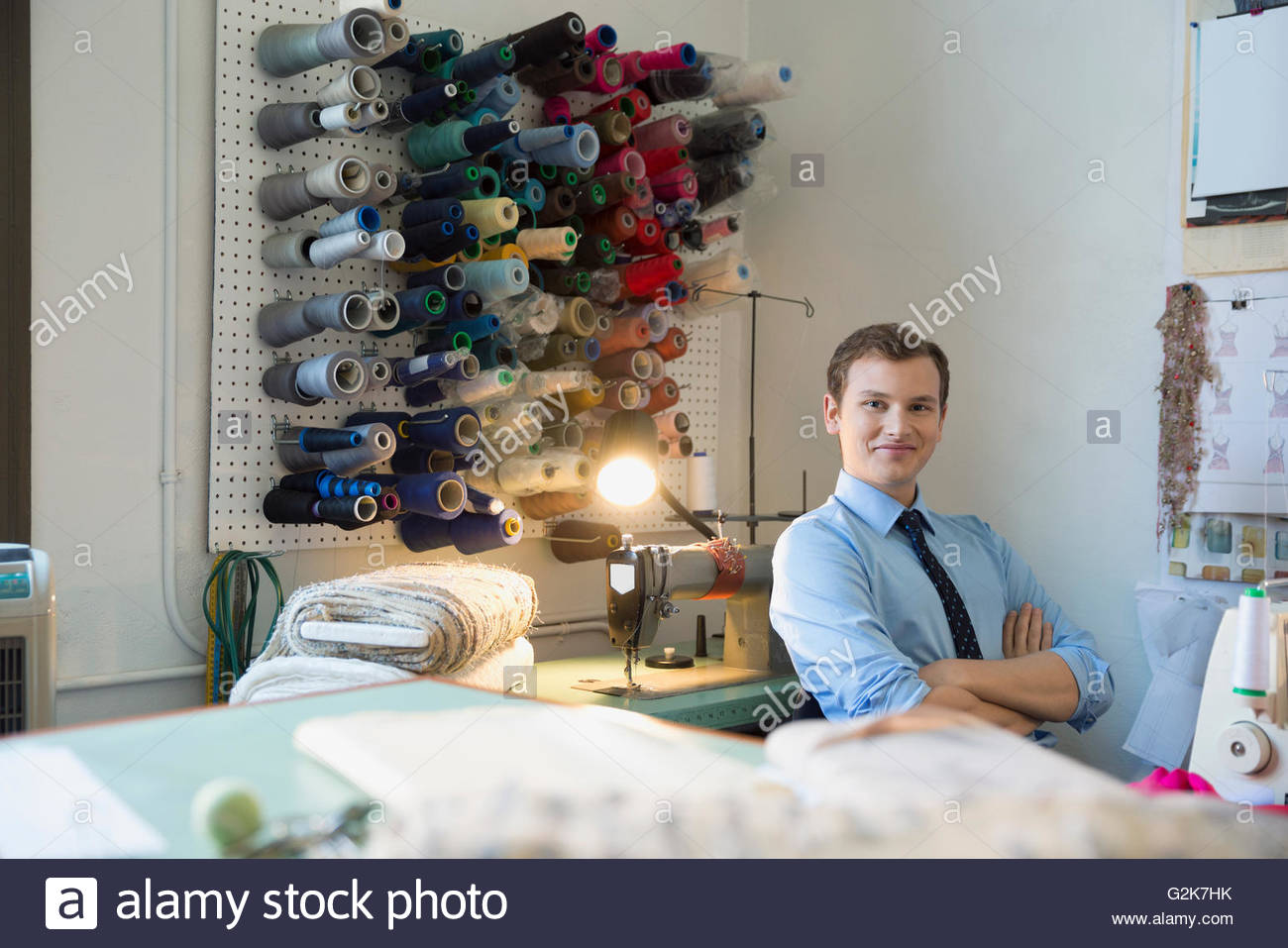 Portrait confident dressmaker Stock Photo
