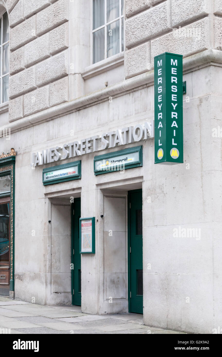 James Street Station on the Liverpool Merseyrail system. Stock Photo