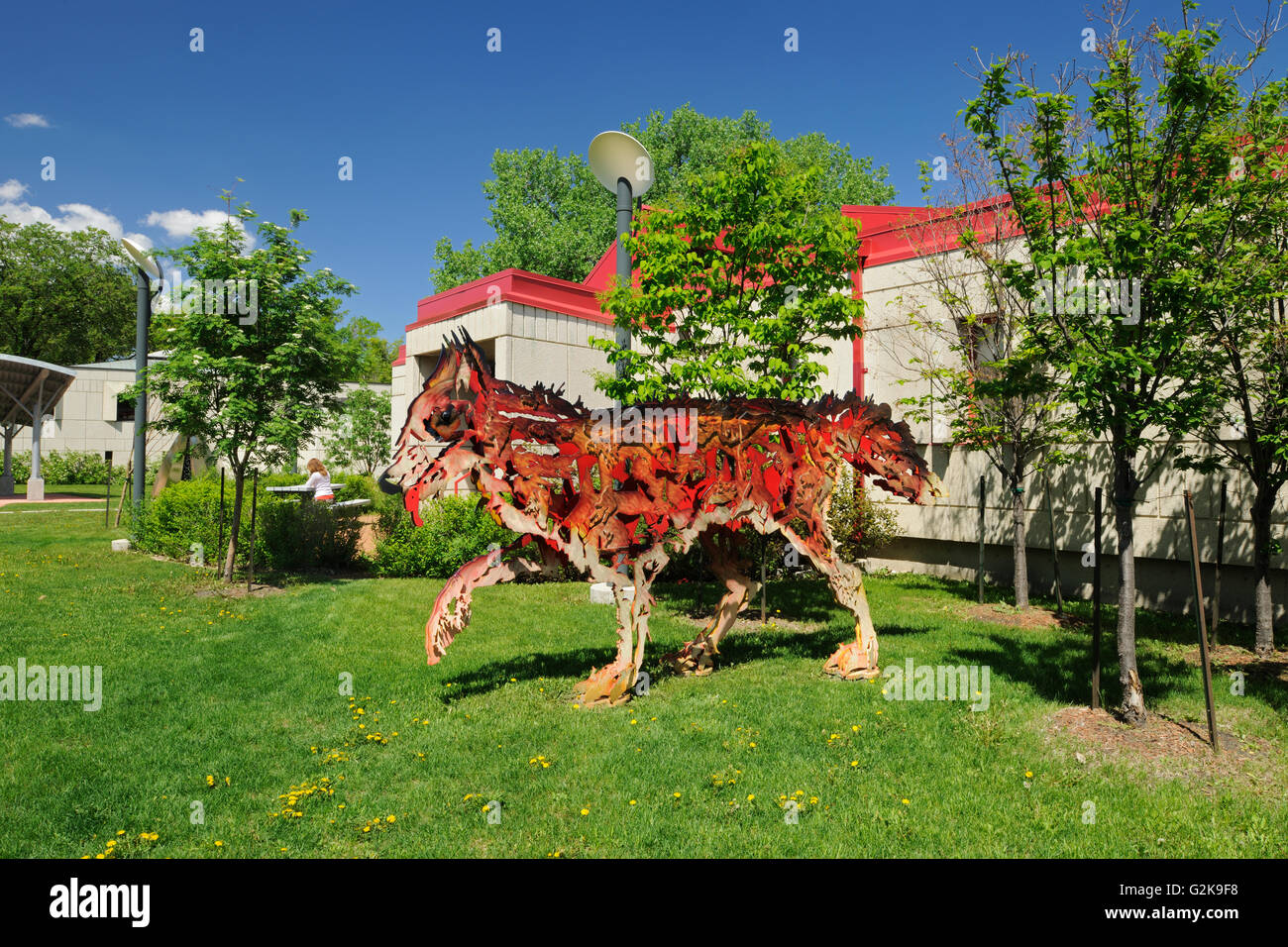 Wolf Sculpture called 'Between Dog Wolf ' in St Boniface Sculpture