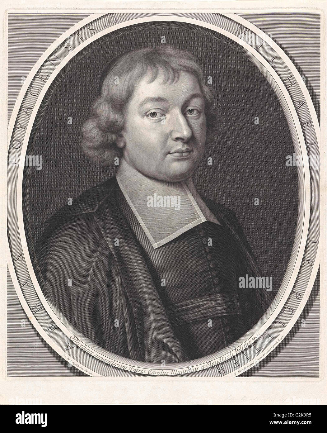 Portrait of Michel Le Peletier, Pieter van Schuppen, 1680 - 1685 Stock Photo