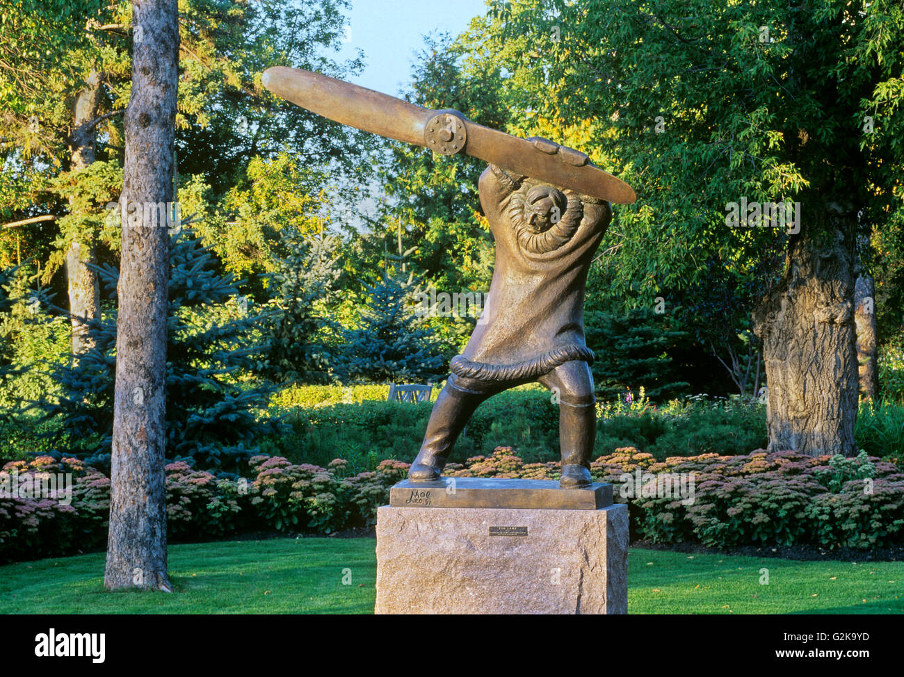Bronze sculptures in the Leo Mol Sculpture Garden in Assiniboine Park