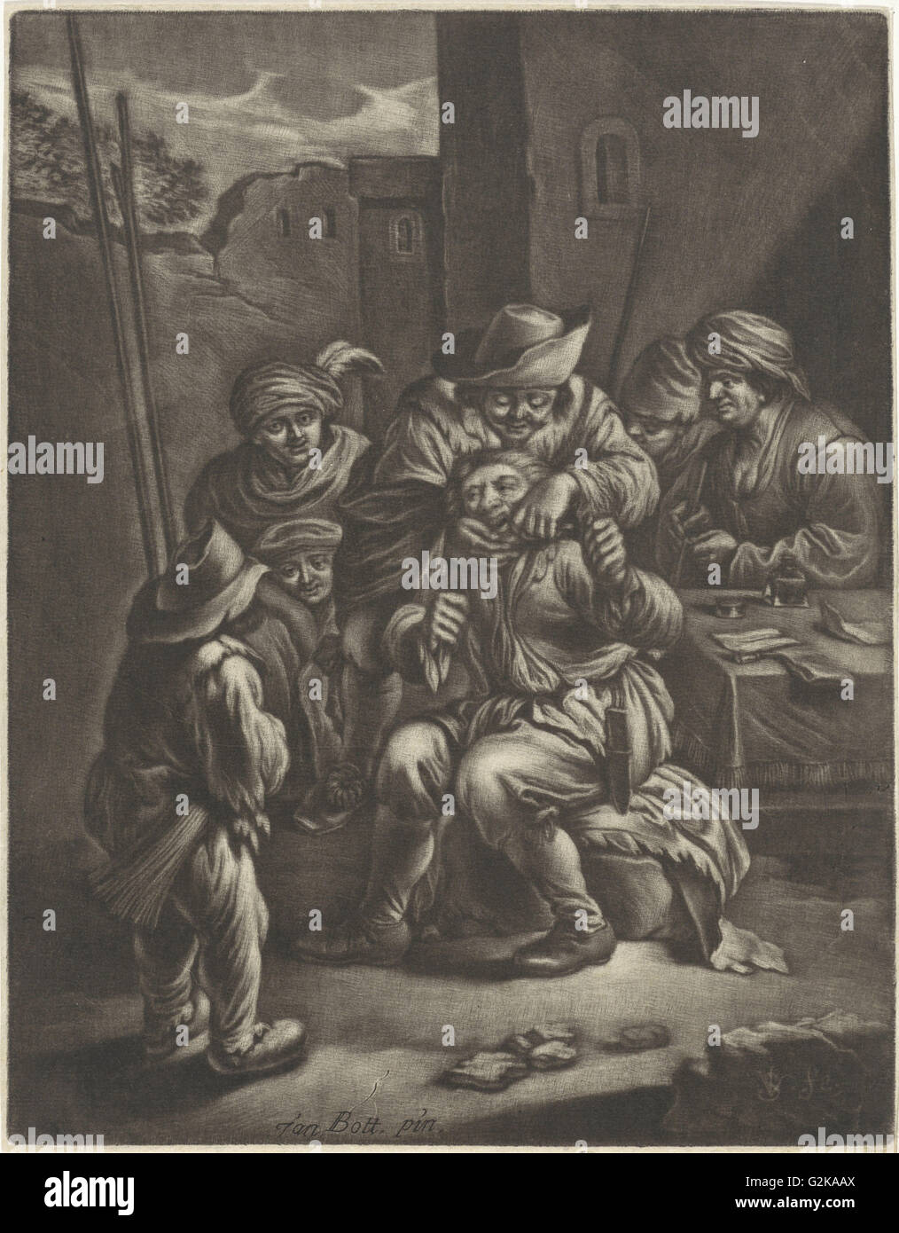 Dentist, print maker: Jan van Somer, Jan Both, 1655 - 1700 Stock Photo