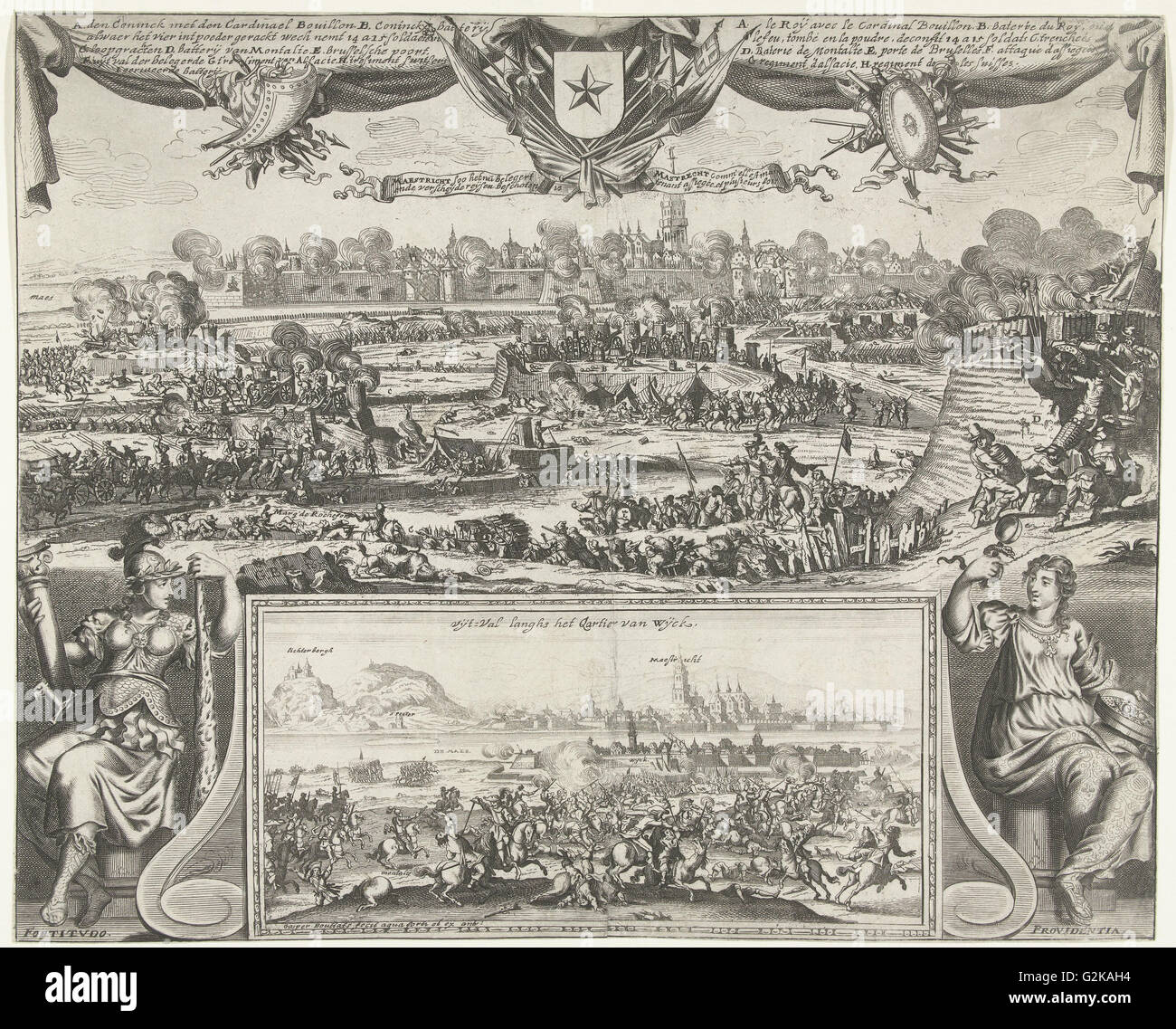 Siege of Maastricht by Louis XIV, 1673, Gaspar Bouttats, 1673