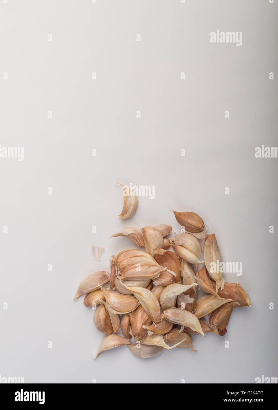 Fresh garlic on white background Stock Photo - Alamy