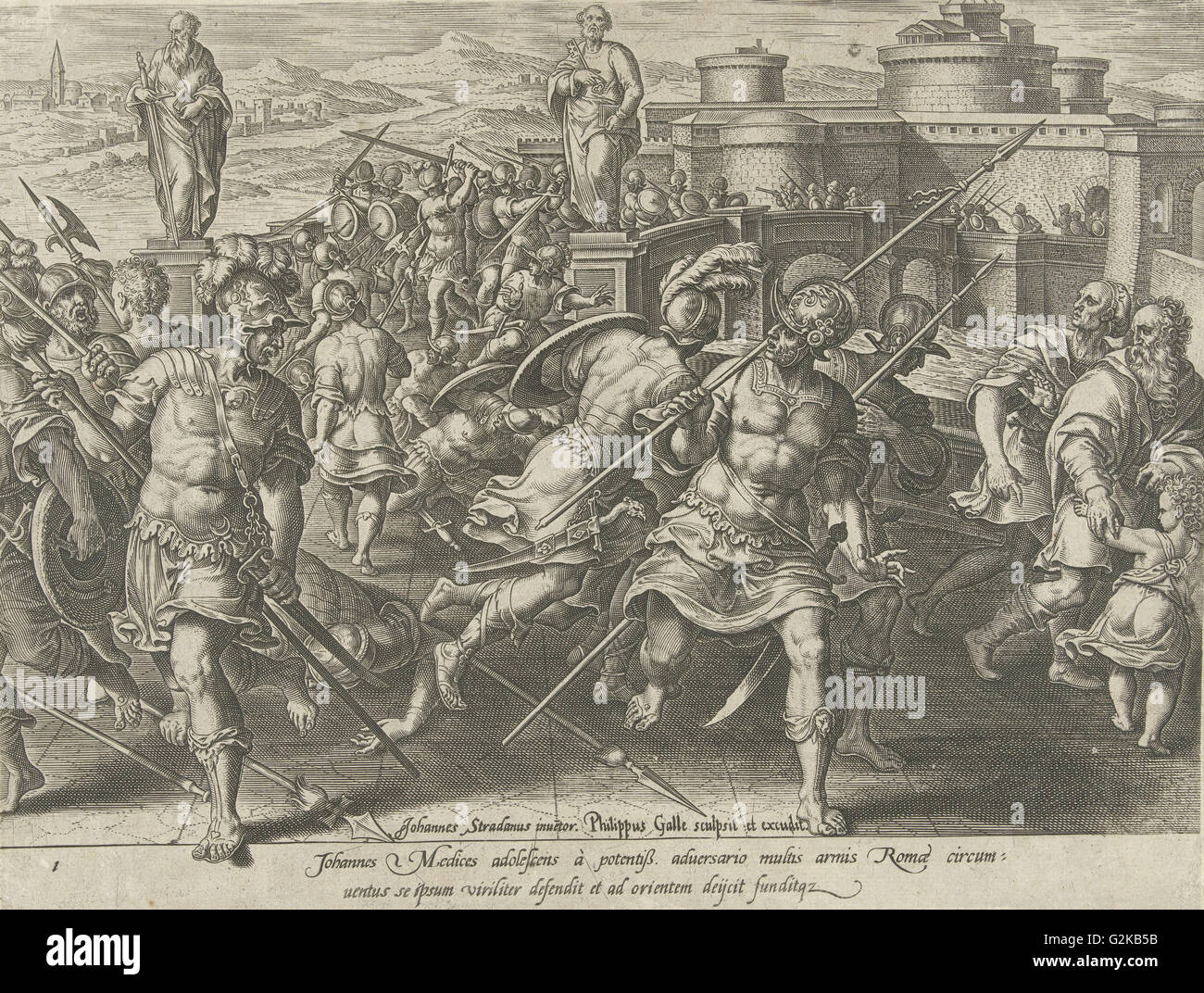Giovanni de Medici surrounded in Rome, Philips Galle, 1583 Stock Photo -  Alamy