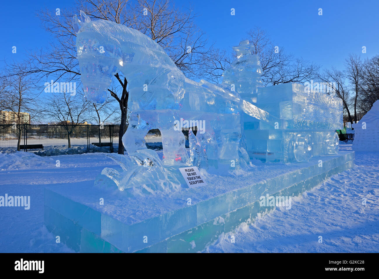 Ice sculpture. The Great Ice Show. January 2016. Winnipeg Manitoba Canada Stock Photo