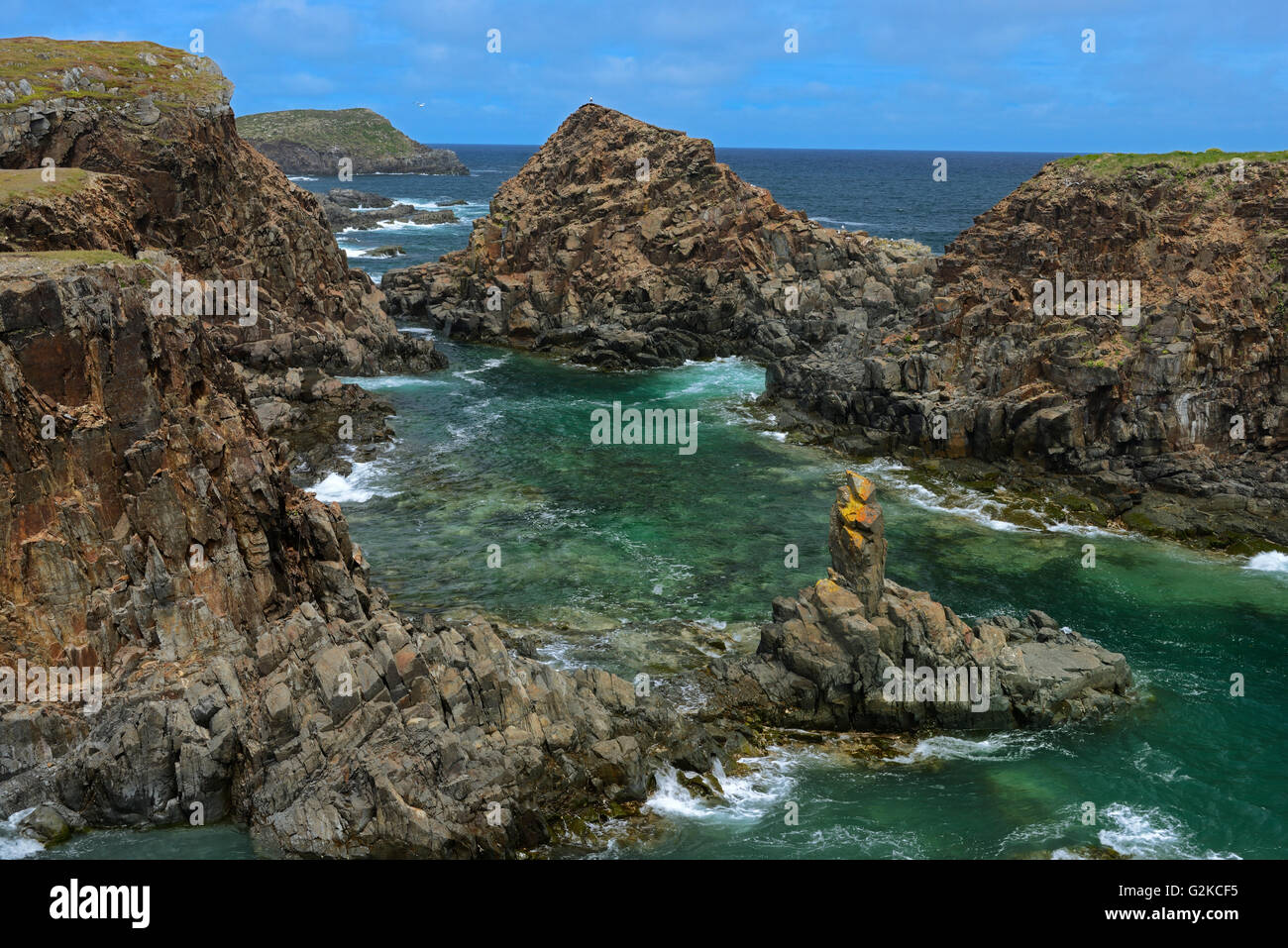 Cliffs on coast of the Atlantic Ocean Elliston Newfoundland & Labrador Canada Stock Photo - Alamy